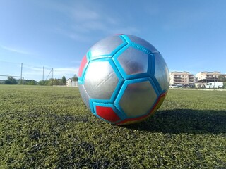 soccer ball in the field of stadium. soccer ball in the field. soccer ball on grass