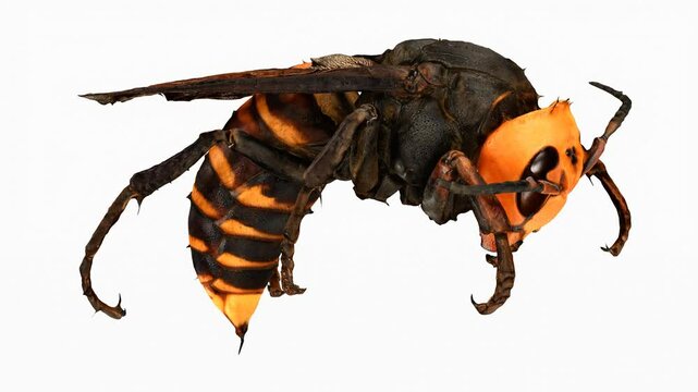 japanese giant hornet on white background