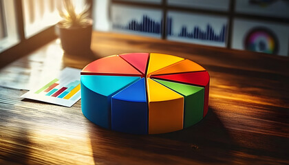 Diversified investment strategy - Managing an investor portfolio with a pie chart