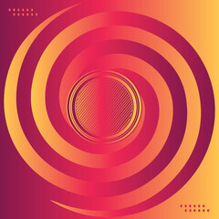 Yellow and red Gradient colored abstract background circle ring illustration for application, website, presentation or design