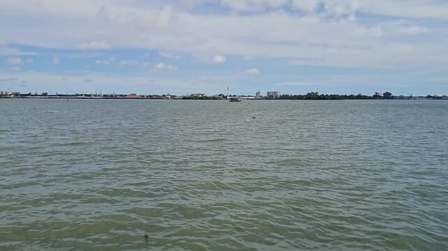 A video from a boat taxi shows the Kochi Water Metro station beside a calm sea or river