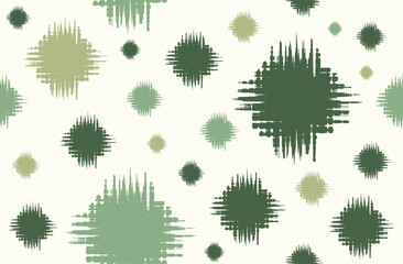 seamless pattern with green ikat wind dot pattern background