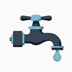 blue water faucet icon with droplet effect