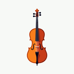 Fototapeta premium violin illustration with orange and red accents