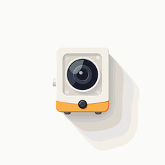 smart home security camera with night vision  white and orange