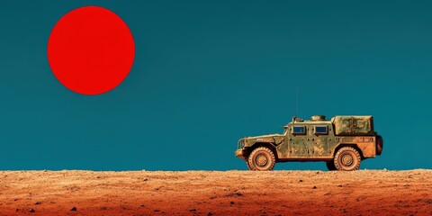 War armoured personnel carrier banner