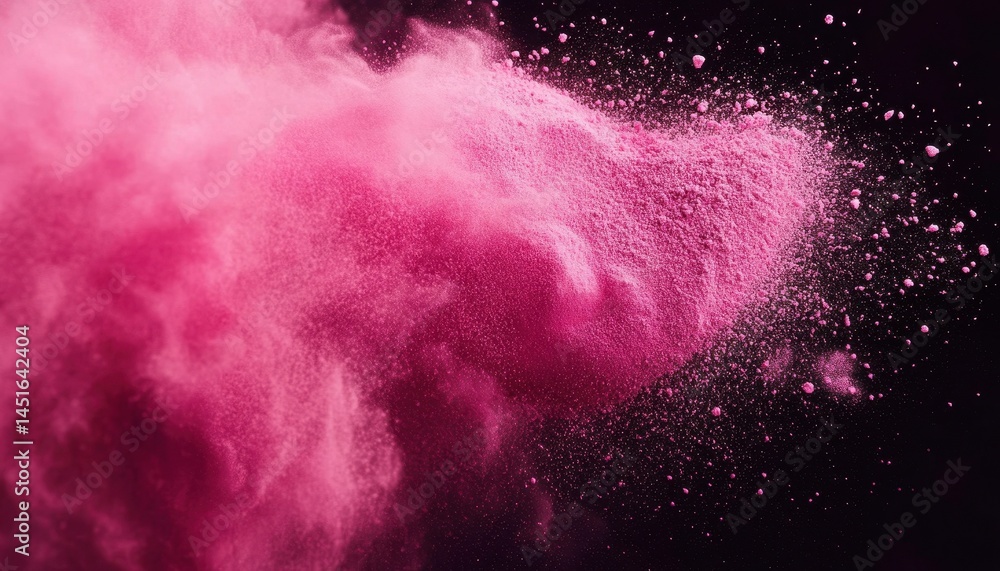 Leinwandbilder vibrant pink powder explosion against a dark background creating an abstract cloud of color with dyn