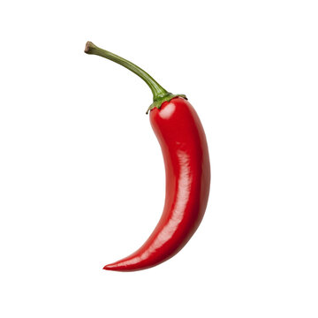 Fresh red pepper on a clean transparent background highlighting its vibrant color and smooth texture, Red peper on transparent background