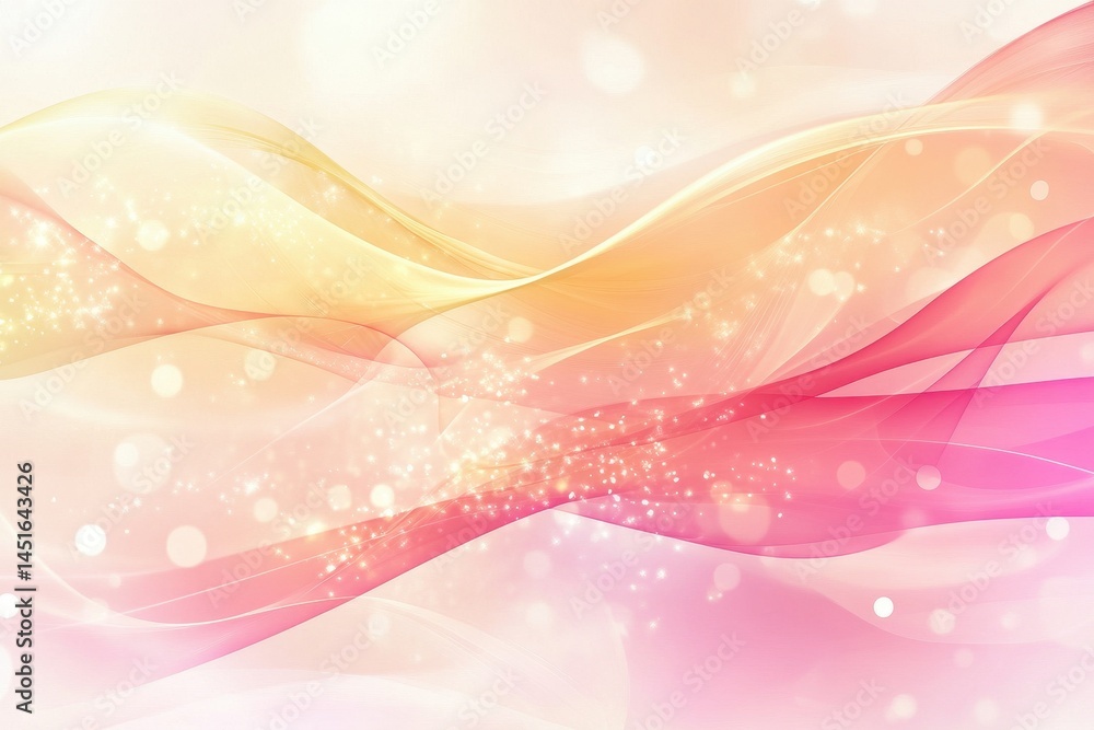 Poster abstract soft wavy background with light pink and yellow gradient for modern design templates and el