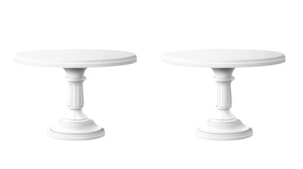 Modern White Table Isolated on White Background