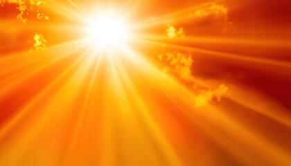 Obraz premium Brilliant Sunlight Streaming Through Clouds Creating a Radiant Heavenly Sky With Intense Orange and Red Hues and a Powerful Sense of Warmth and Illumination