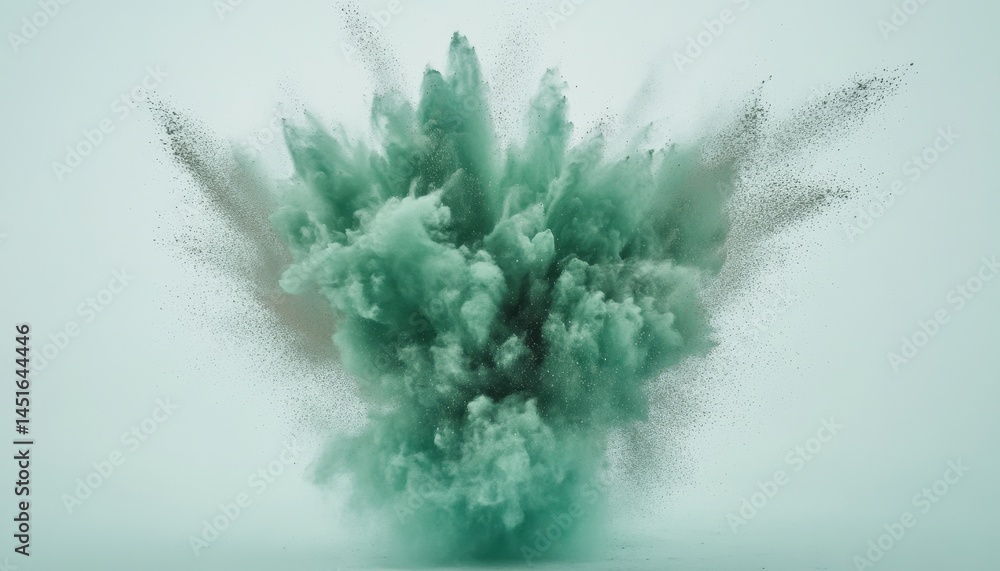 Fototapete colorful powder explosion creating abstract cloud formation with dynamic motion on light background