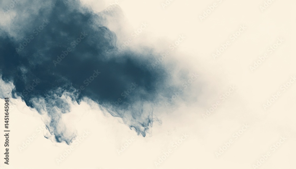 Leinwandbilder dramatic navy blue powder explosion against a beige background creating an abstract artistic display
