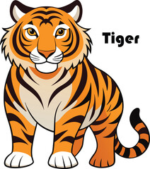 Obraz premium Tiger with-white-background Image.eps