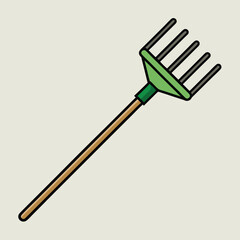 garden rake vector