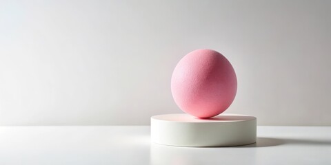 Fototapeta premium Floating pink ball on a simple