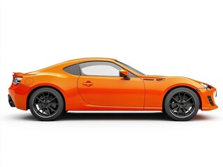 Obraz premium Sleek Orange Sports Coupe Studio Shot