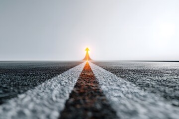 Road to Success Upward Arrow Asphalt Path Forward Progress Journey