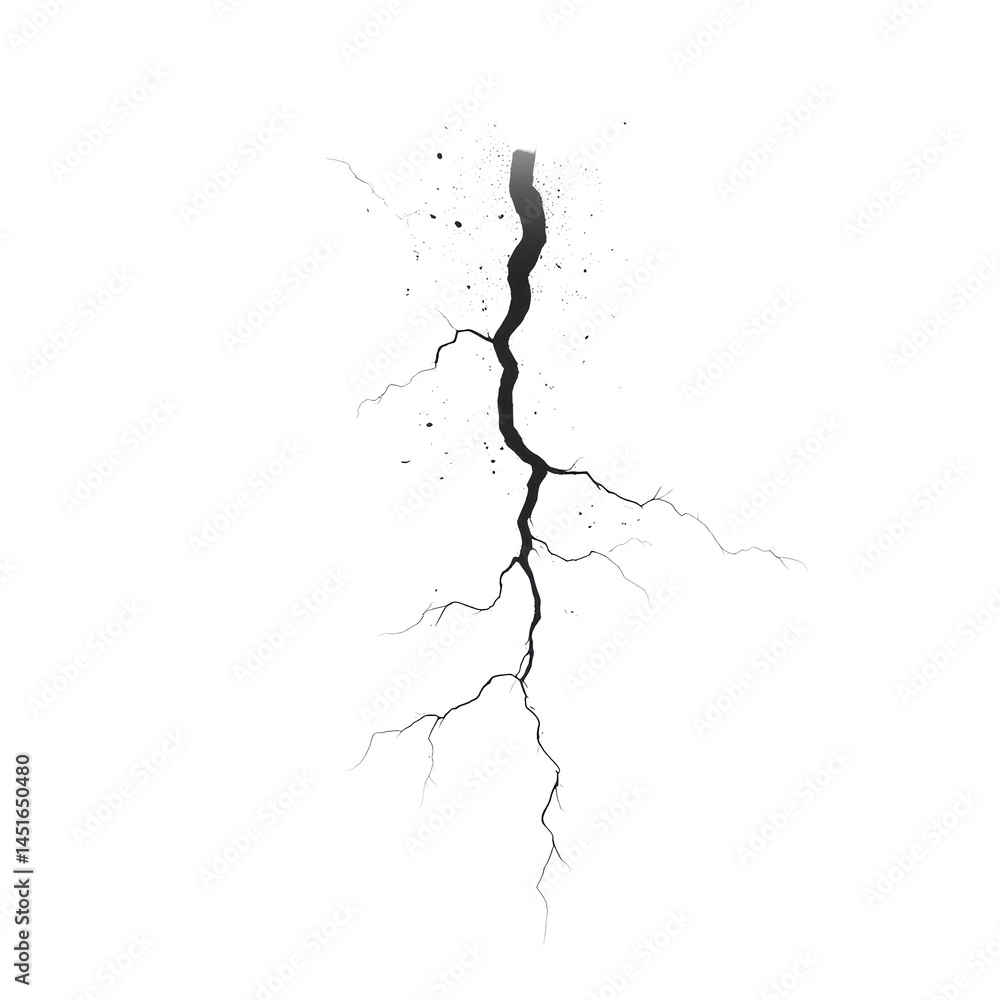 Aufkleber realistic high voltage lightning bolt effect creating dramatic energy on a plain background, high vo