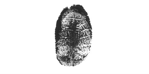 Naklejka premium Vector black fingerprint on white background.