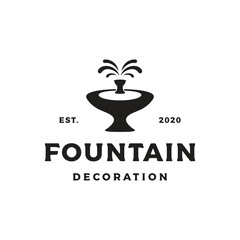 Retro vintage water fountain logo template design.