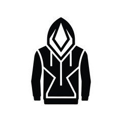 Graphic Hoodie with Bold Print Icon Silhouette Vector Illustration