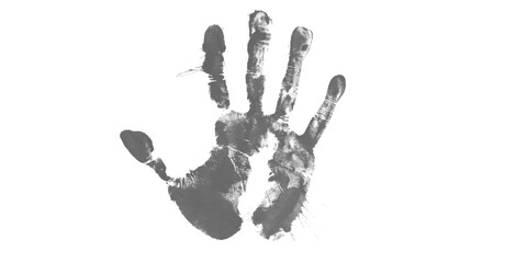 Vector handprint on white background
