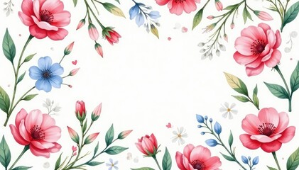 Delicate watercolor floral pattern, perfect for spring events , brochure, marketing, texture