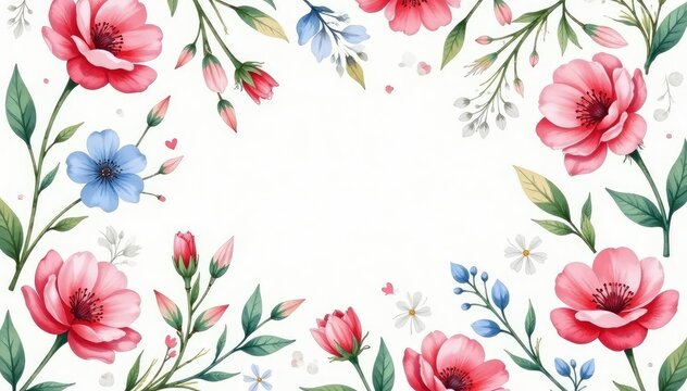 Delicate watercolor floral pattern, perfect for spring events , brochure, marketing, texture