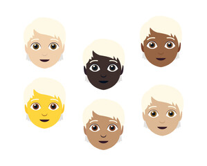 white hair person non-binary head face vector illustration emoji symbol sign icon flat design