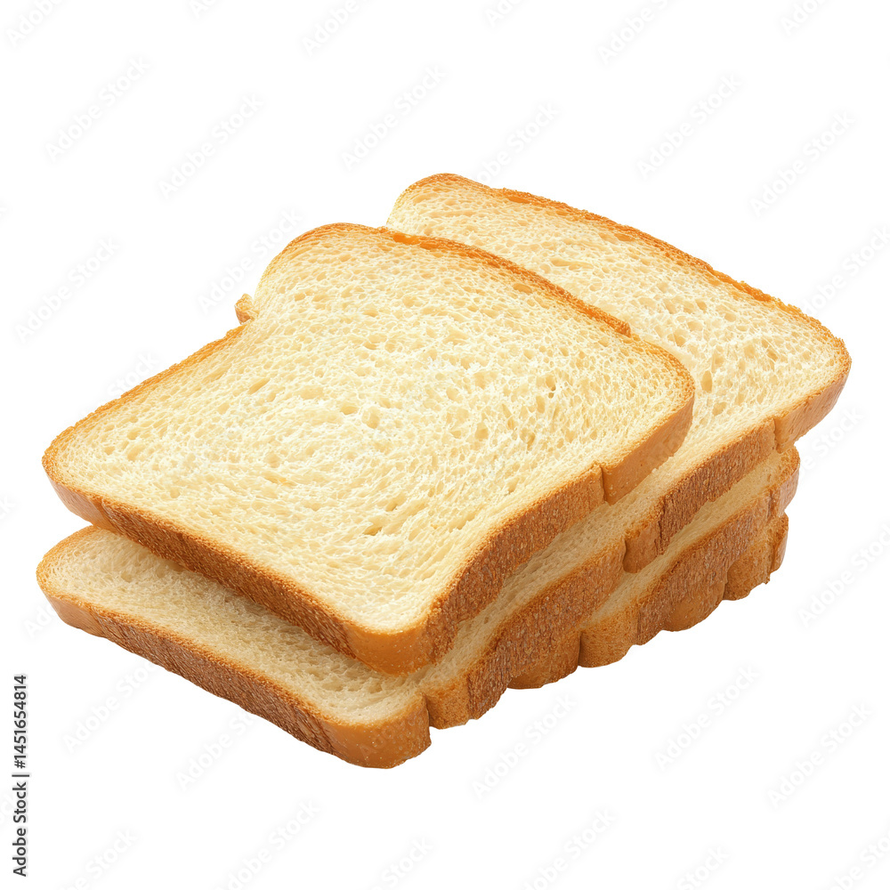 Poster freshly sliced bread stacked neatly on a transparent background, perfect for sandwiches and toasting