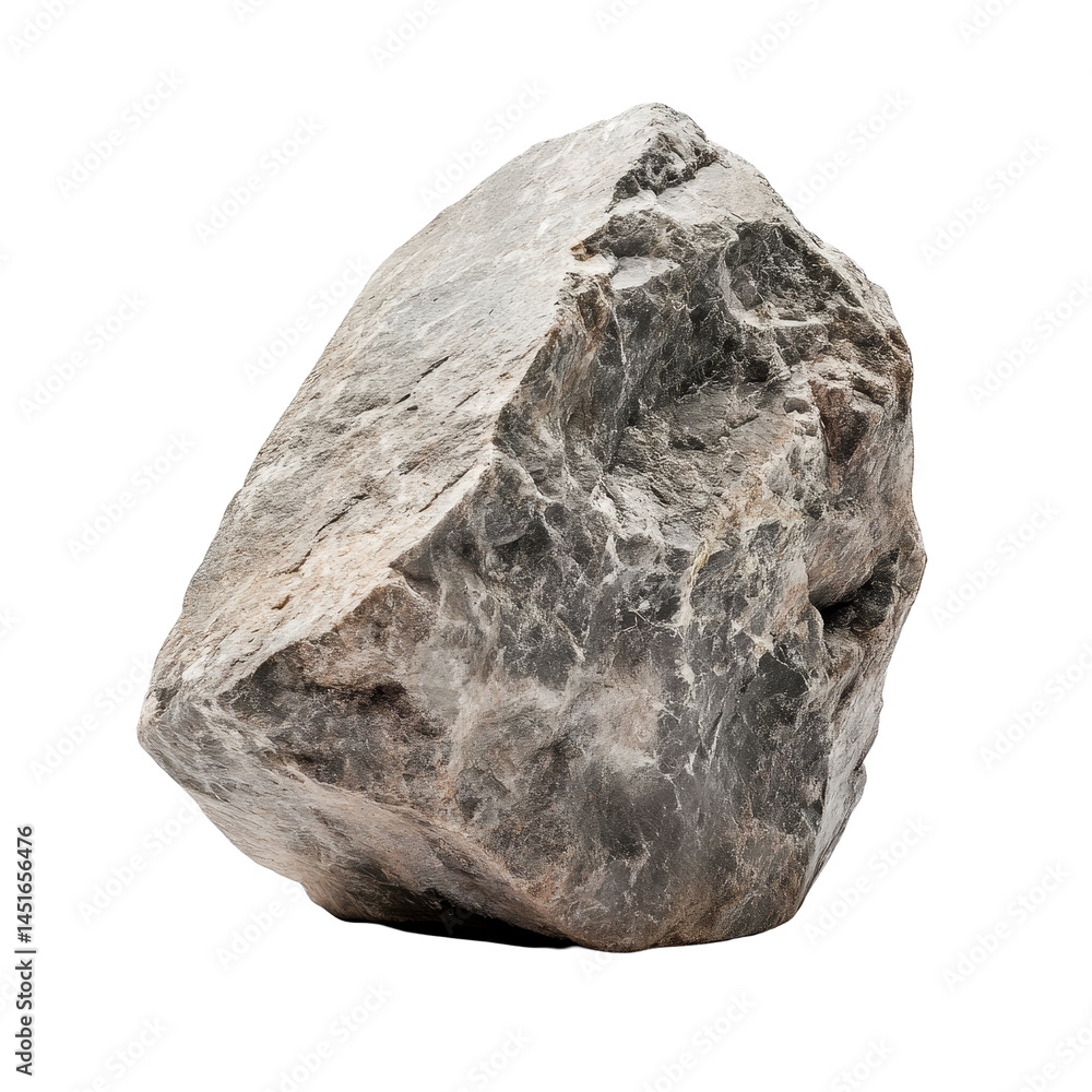 Poster unique rock formation on a clean transparent background highlighting its natural texture and shape, 