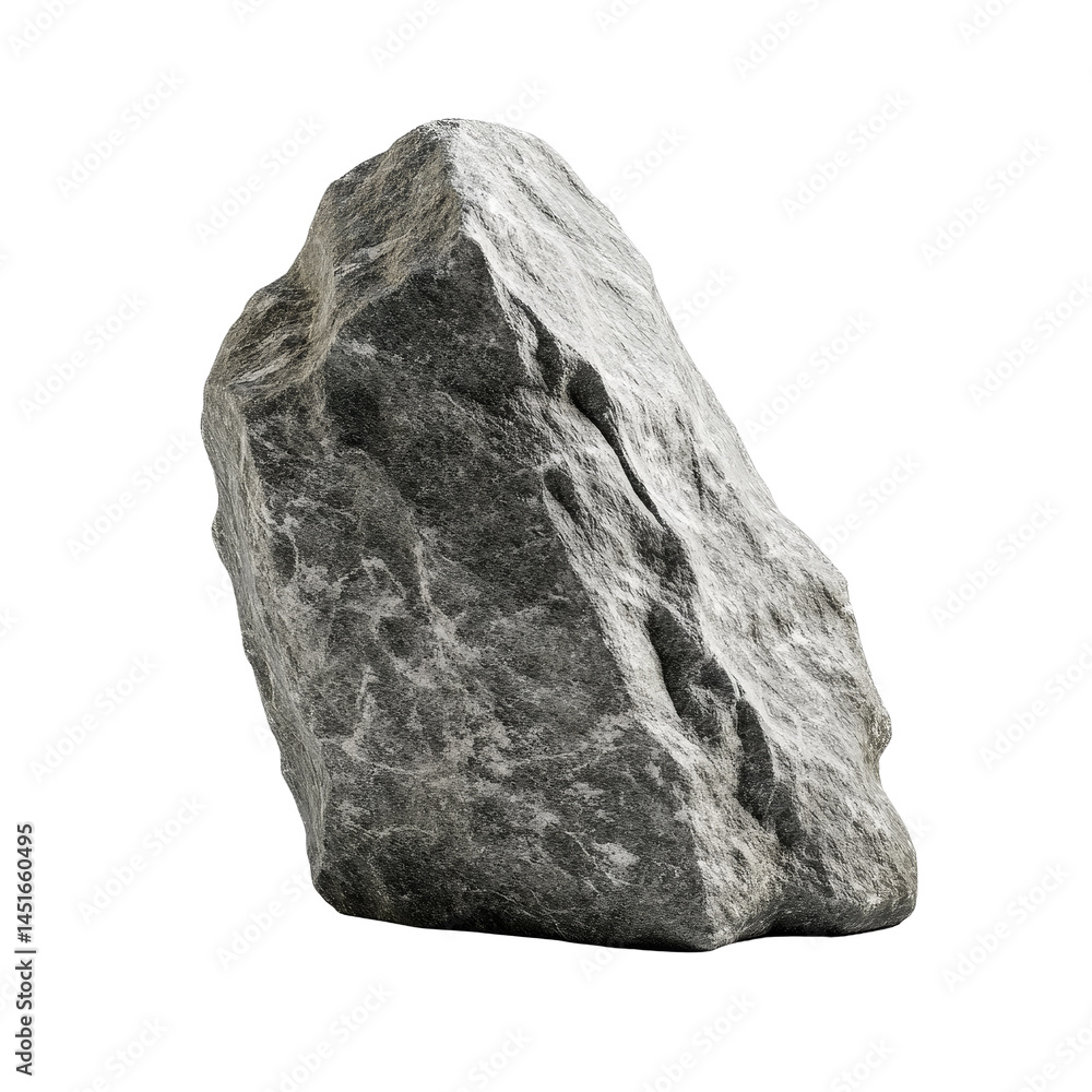 Poster unique rock formation resting on a clean transparent background showcasing natural textures and shap