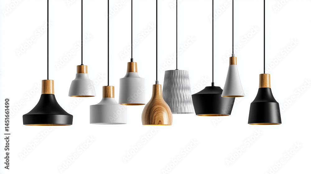 Poster a row of lights with different shapes and sizes