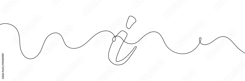 Poster continuous one line drawing silhouette of information symbol. the information linear icon. one line 
