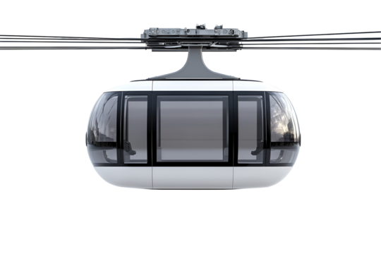 Modern Cable Car Gondola Transportation Design White Black Glass
