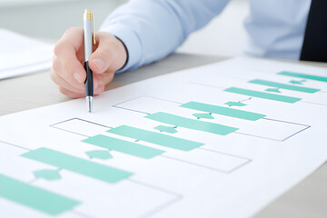 Developing new marketing strategies and reviewing flowchart of company data