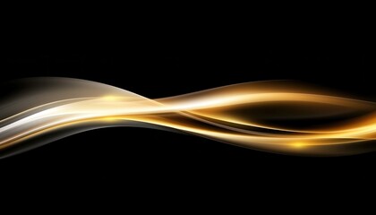 Fototapeta premium Abstract glowing waves on black background