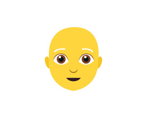 Fototapeta premium bald person non-binary head face vector illustration emoji symbol sign icon flat design