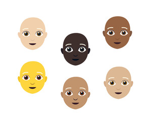 bald person non-binary head face vector illustration emoji symbol sign icon flat design