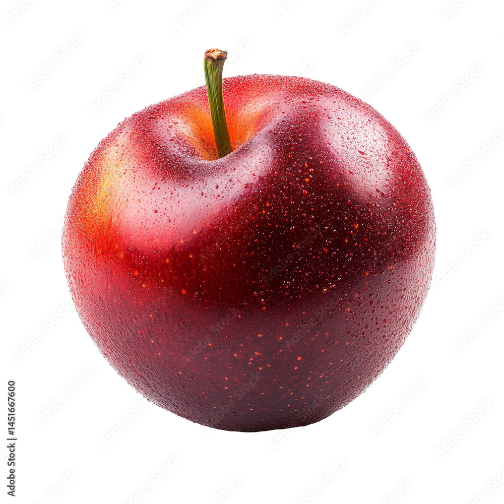 Poster fresh nectarine isolated on a pure transparent background showcasing vibrant color and smooth textur