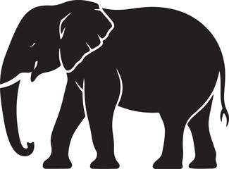 Black Elephant Silhouettes Clipart – Walking, Trunk Raised, Elephant Family Vector Set

