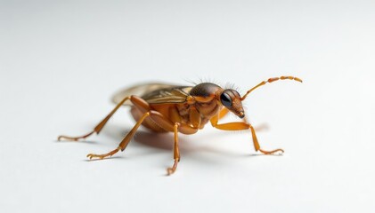 Close-up of single insect on pure white background, detail, arthropod, one