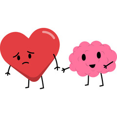 Brain and Heart Illustration