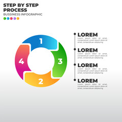 Colorful circular infographic with 5 steps. Modern vector for business process, workflow, or marketing cycle presentation