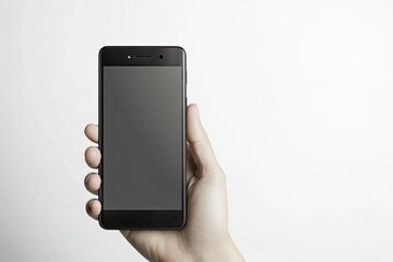 Hand holding a black smartphone (1)