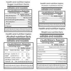 Fototapeta premium NUTRITION FACTS DESIGN BUNDLE
