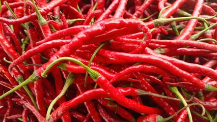 red chili peppers with vibrant color and natural texture. Perfect for culinary, agriculture, and spicy food-related concepts, especially Asian or tropical cuisine