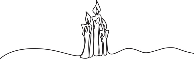 continuous lineart candles vector Artwor

