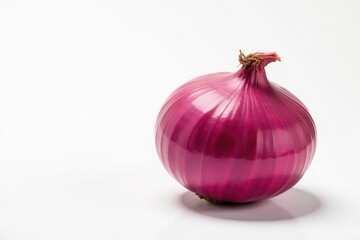 Close-up red onion, sharp detail, pure white backdrop, detail, white background